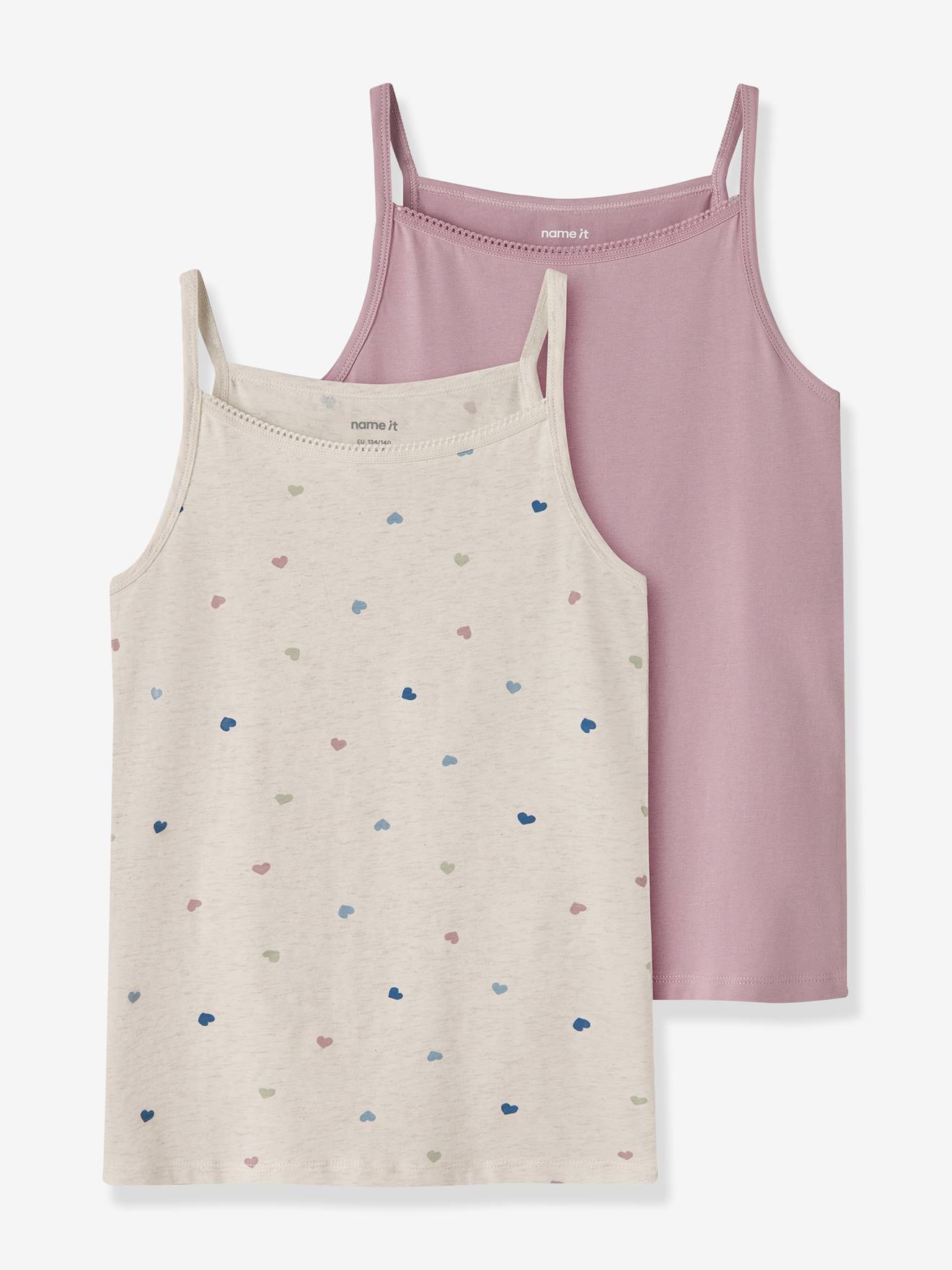 Set van 2 hemdjes met hartjes voor meisjes NAME IT meerkleurig