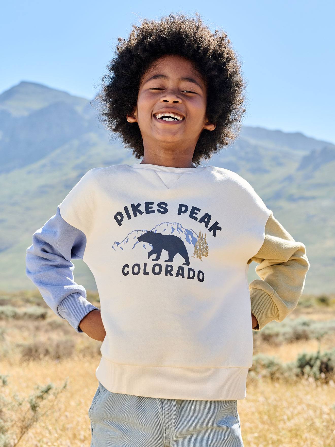 Sweater voor jongens met ronde hals en lange mouwen meerkleurig