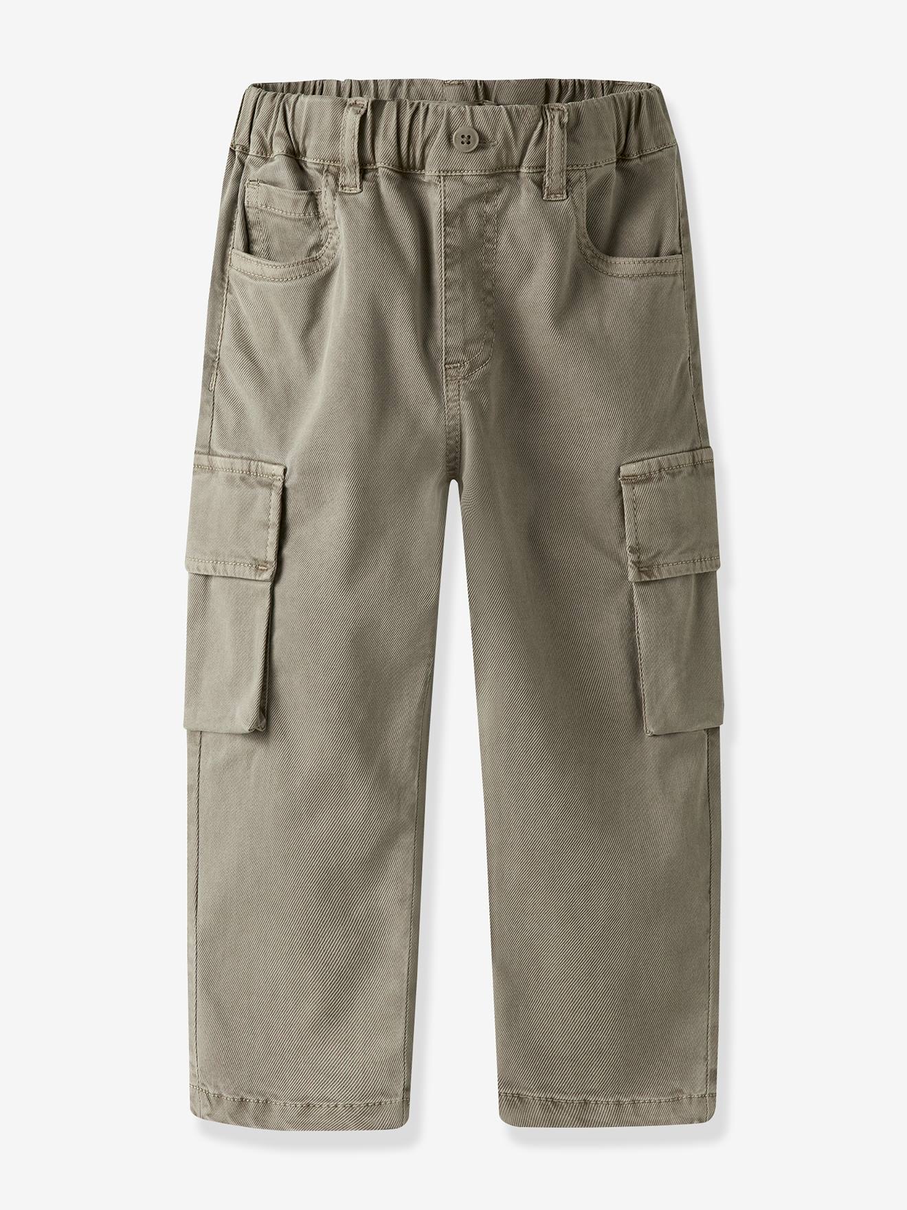NAME IT cargo broek voor jongens van Lyocell taupe