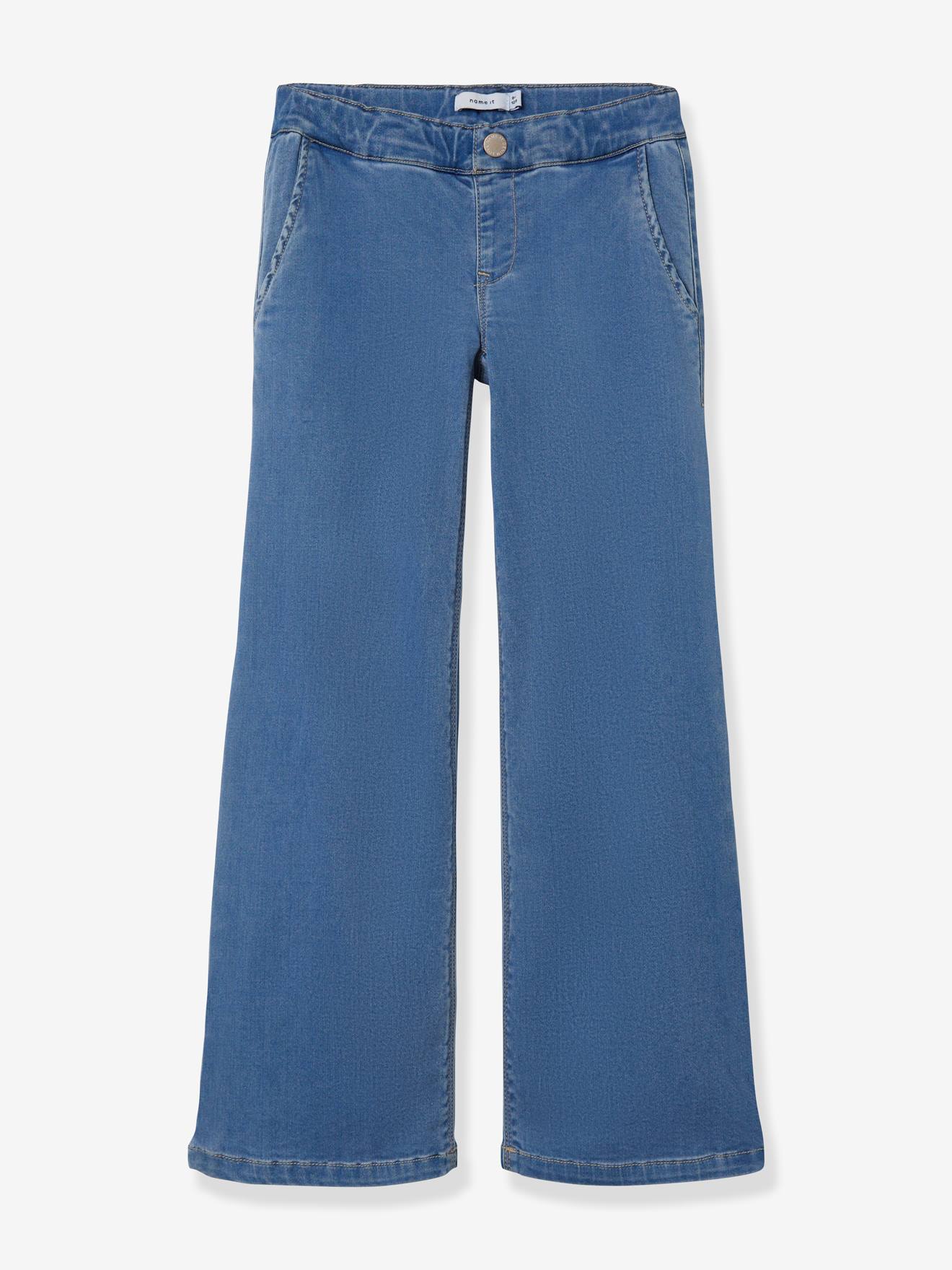 NAME IT wijde jeans voor meisjes van Lyocell gebleekt denim