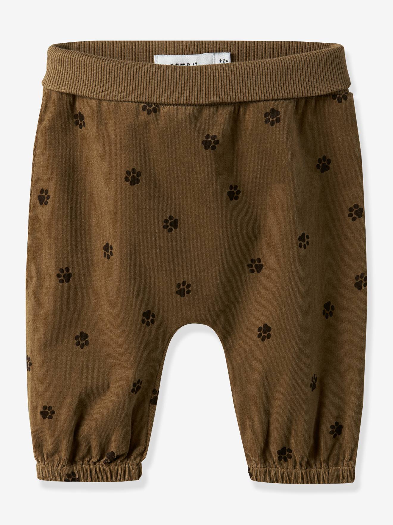 NAME IT baby jongens broek in ribfluweel donkerbruin