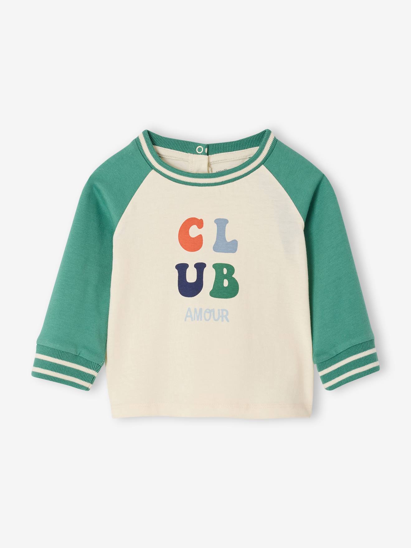 'Cool baby' babyshirt met lange mouwen en van biokatoen groen