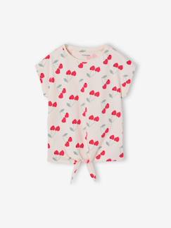 Meisje-Gestreept T-shirt voor meisjes met sierstrik
