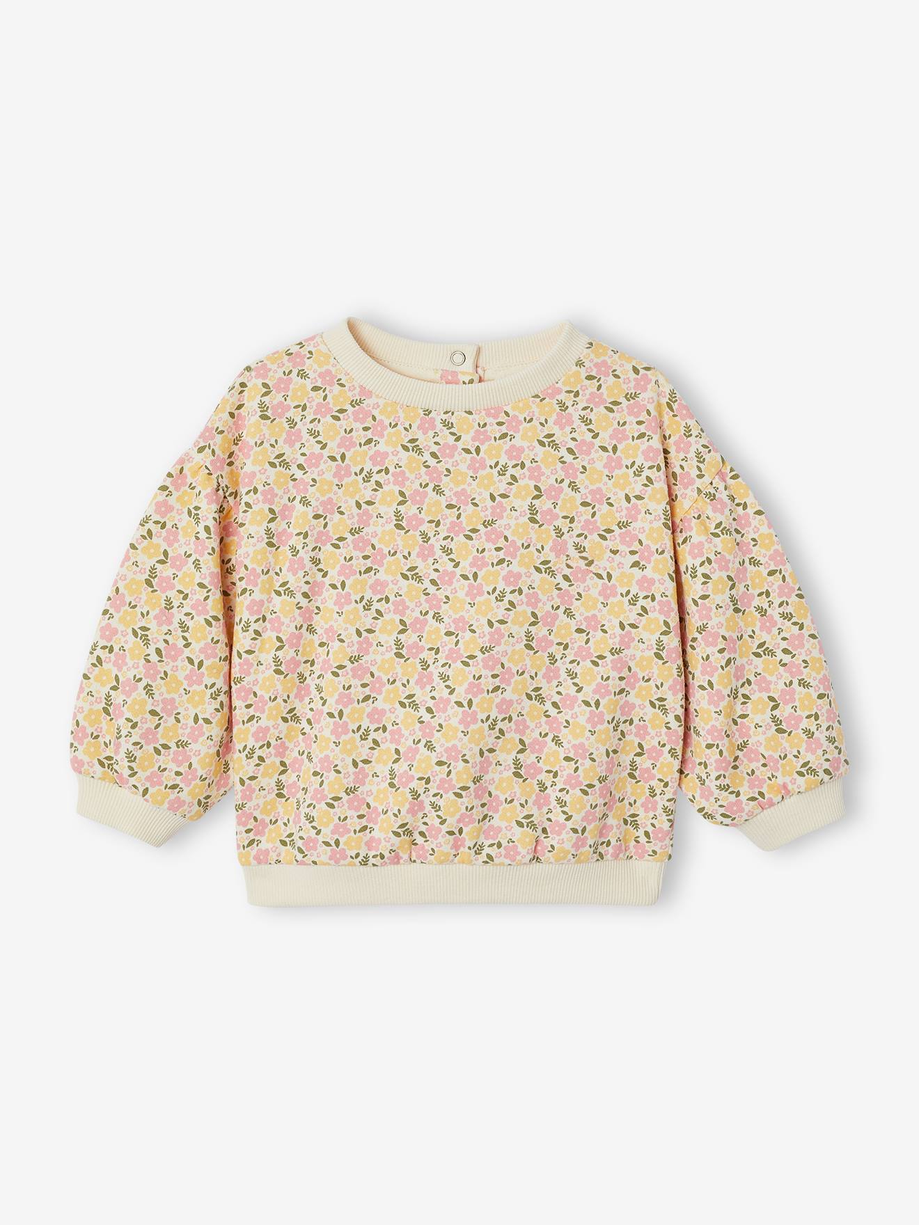 Babysweater met print vanille