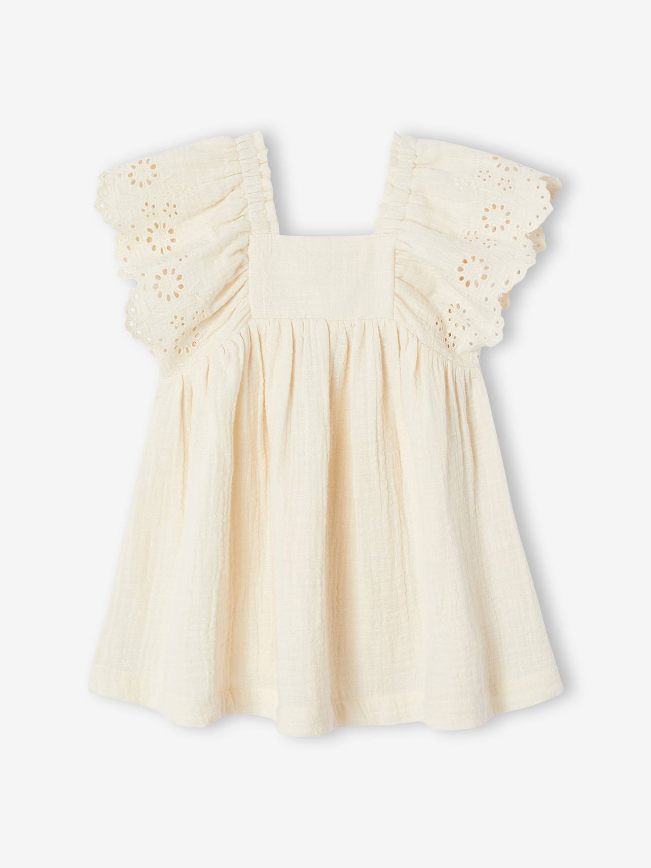Katoenen babyjurk ecru