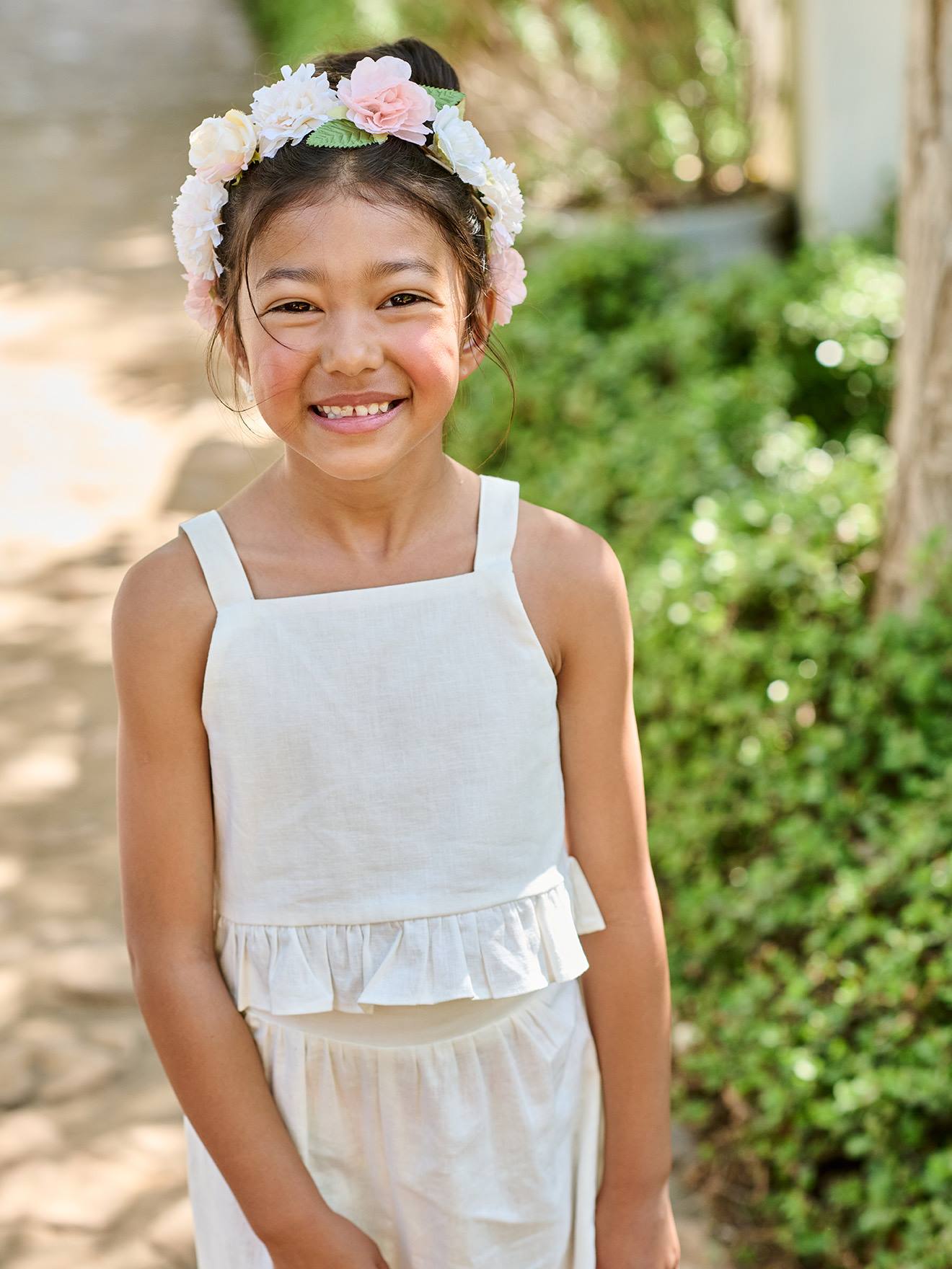 Set broek hemdje bretels wit afbeelding