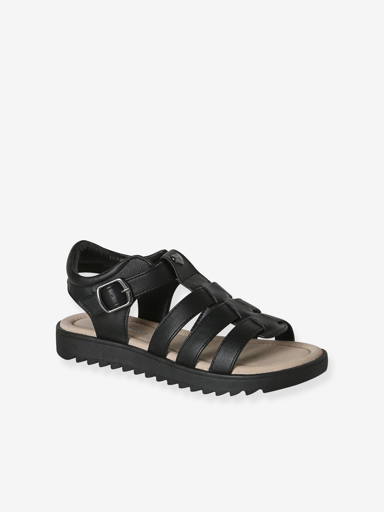 Kindersandalen met meerdere bandjes zwart