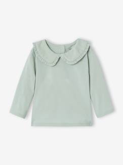 Baby-Baby T-shirt met lange mouwen en claudinekraag