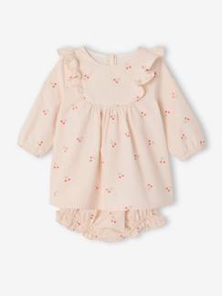 Baby-Set van 2 stuks jurk en bloomer met kersen