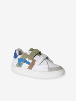Leren sneakers met klittenband  - vertbaudet enfant