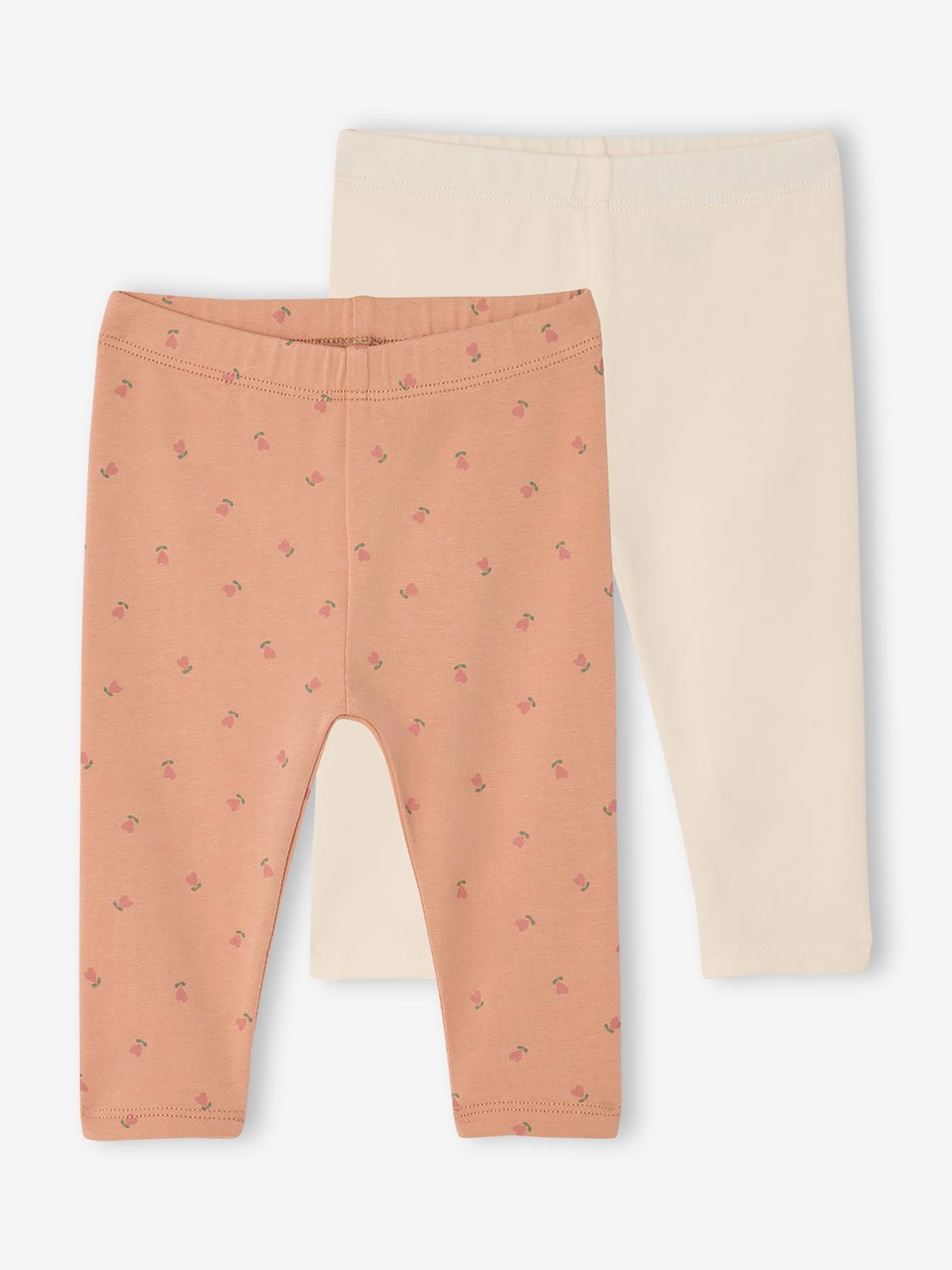 Set van 2 basic babyleggings rozen