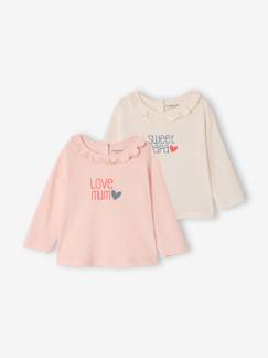 Baby-T-shirt, souspull-T-shirt-Set van 2 T-shirt met lange mouwen en kraag