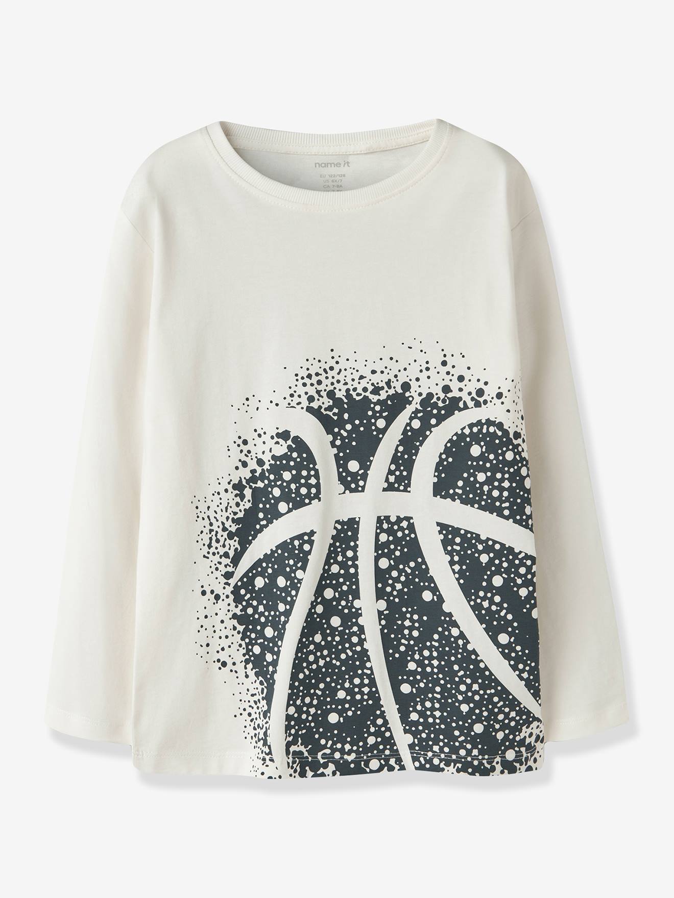 T-shirt voor jongens met voetbalmotief NAME IT ecru