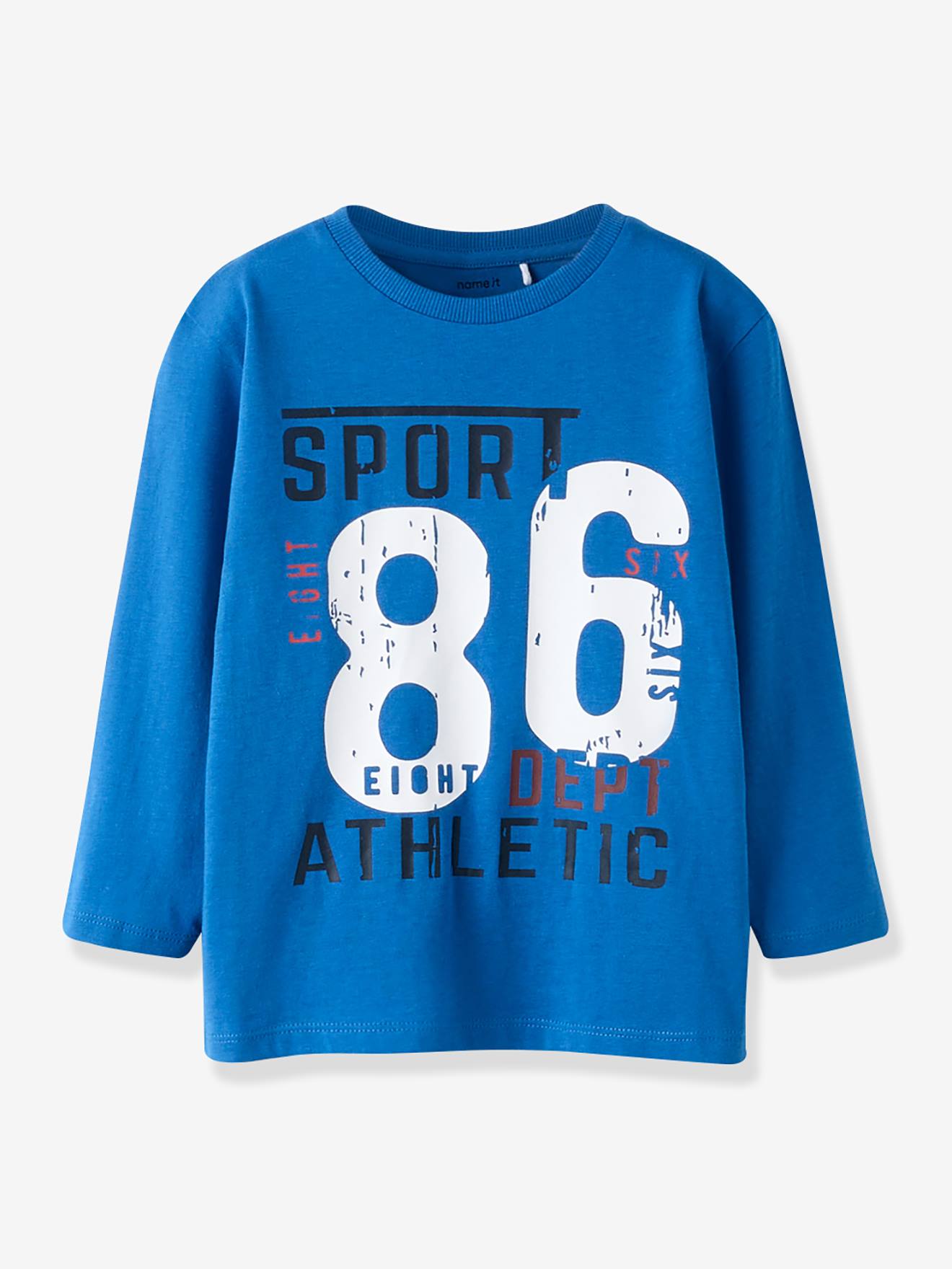 T-shirt met lange mouwen voor jongens NAME IT Boxy-Fit middenblauw