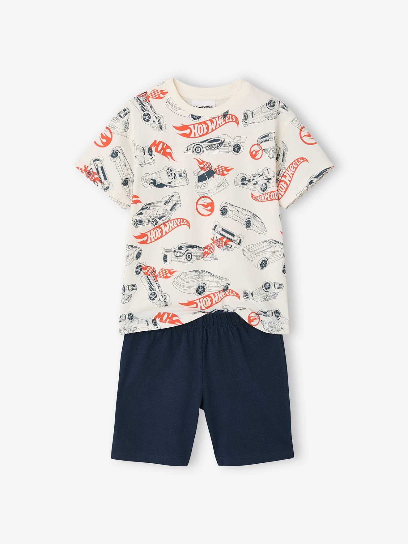 Pyjashort jongen HOT WHEELS ecru