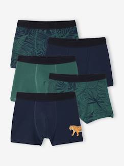 Jongens-Set van 5 boxershorts voor jongens met jungleprint