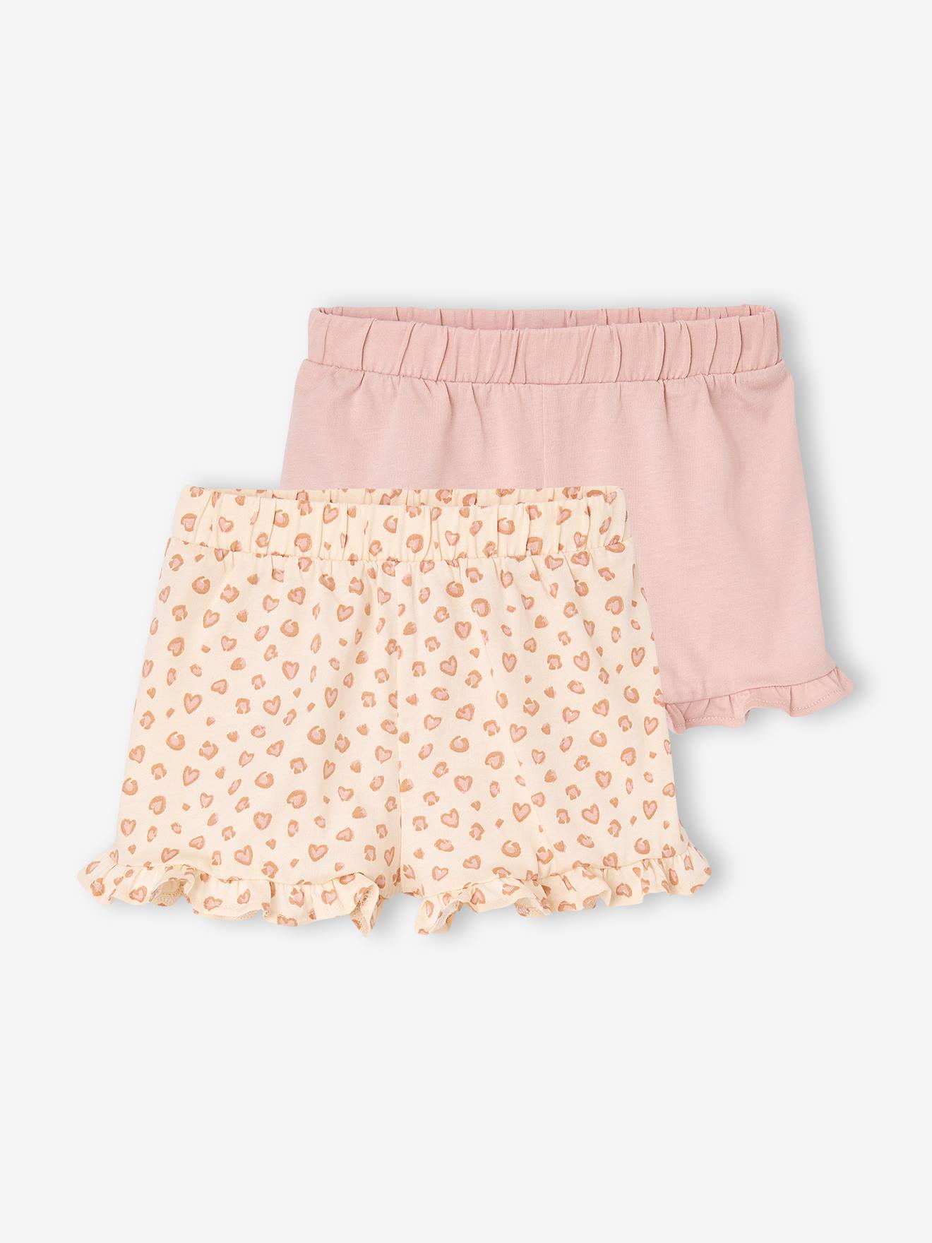 Set van 2 short met ruches ecru