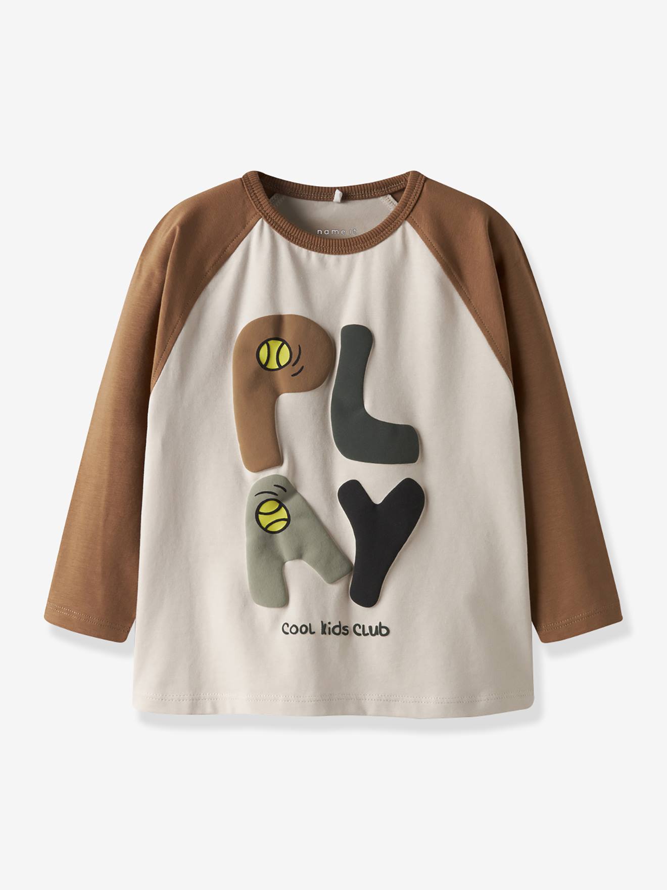 NAME IT baseball t-shirt voor jongens zandbeige