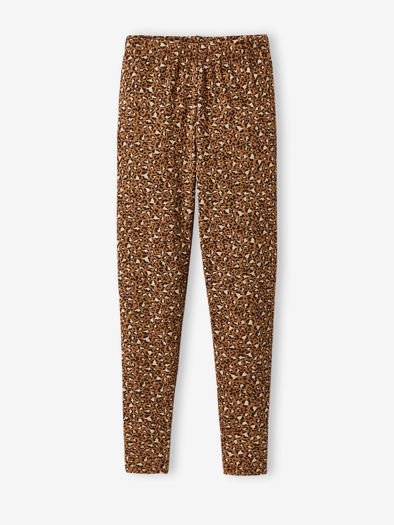 Lange legging met print bruin