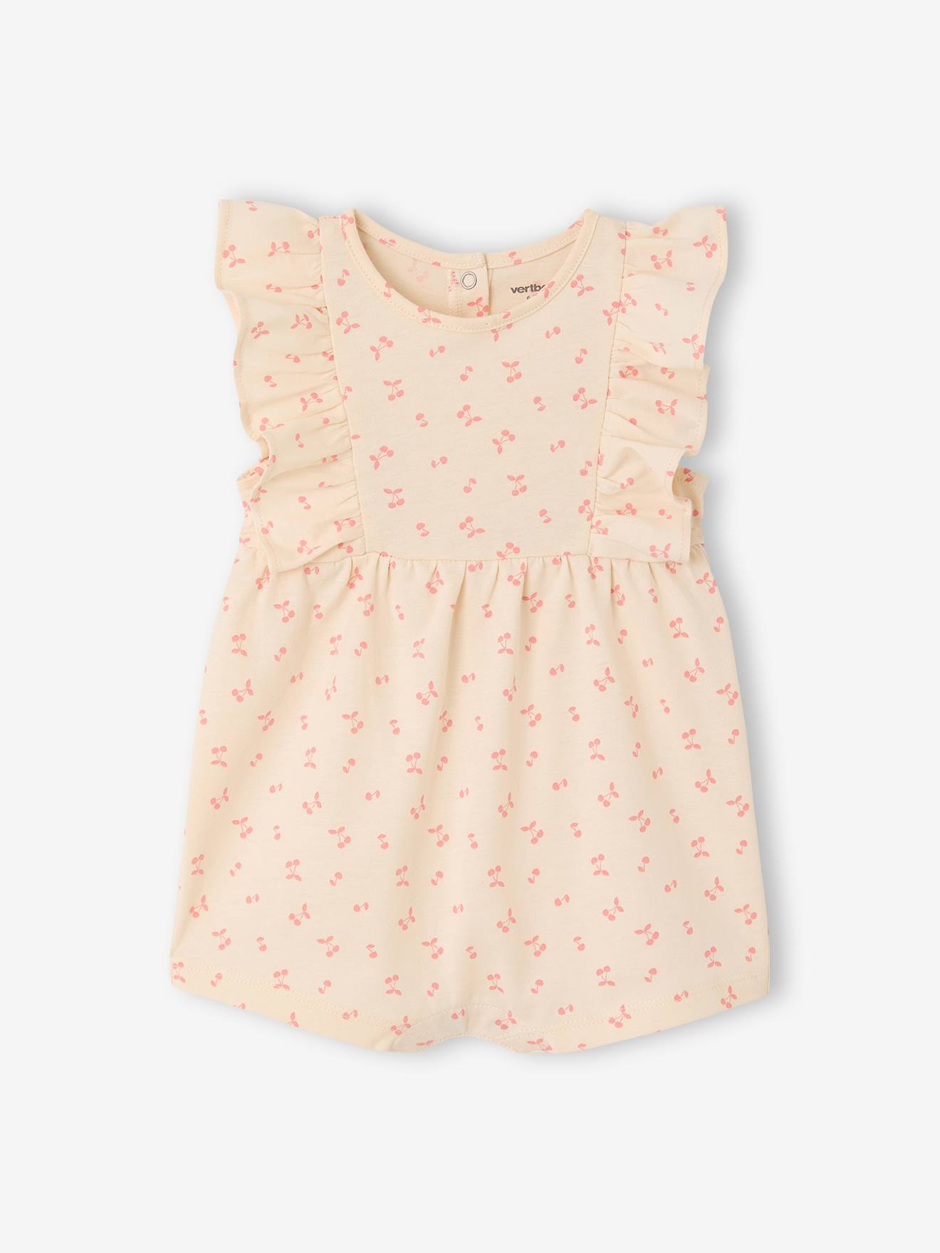 Babyromper Basics met geruite mouwtjes ecru