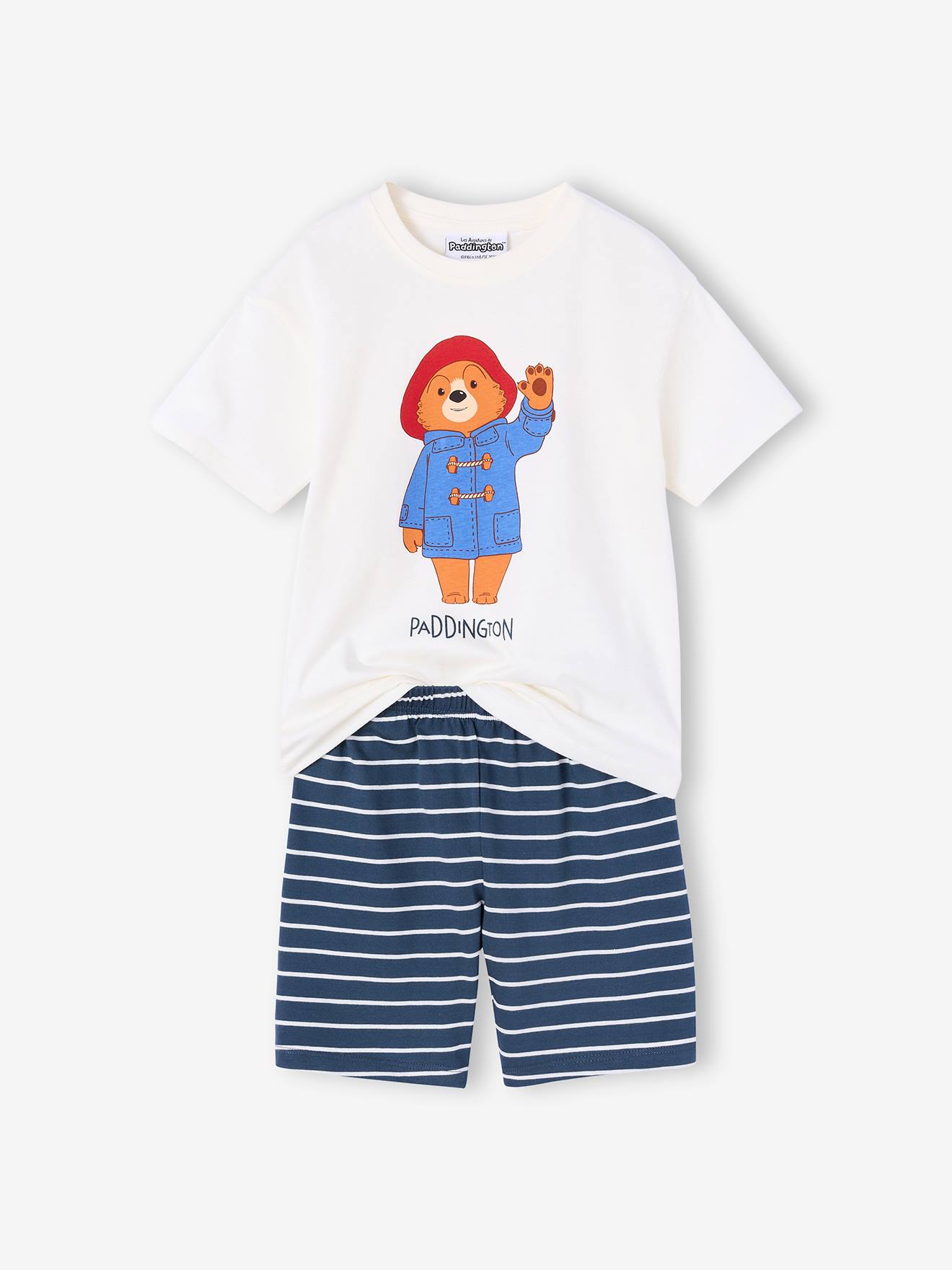 Gestreepte pyjama short PADDINGTON marineblauw, gestreept afbeelding