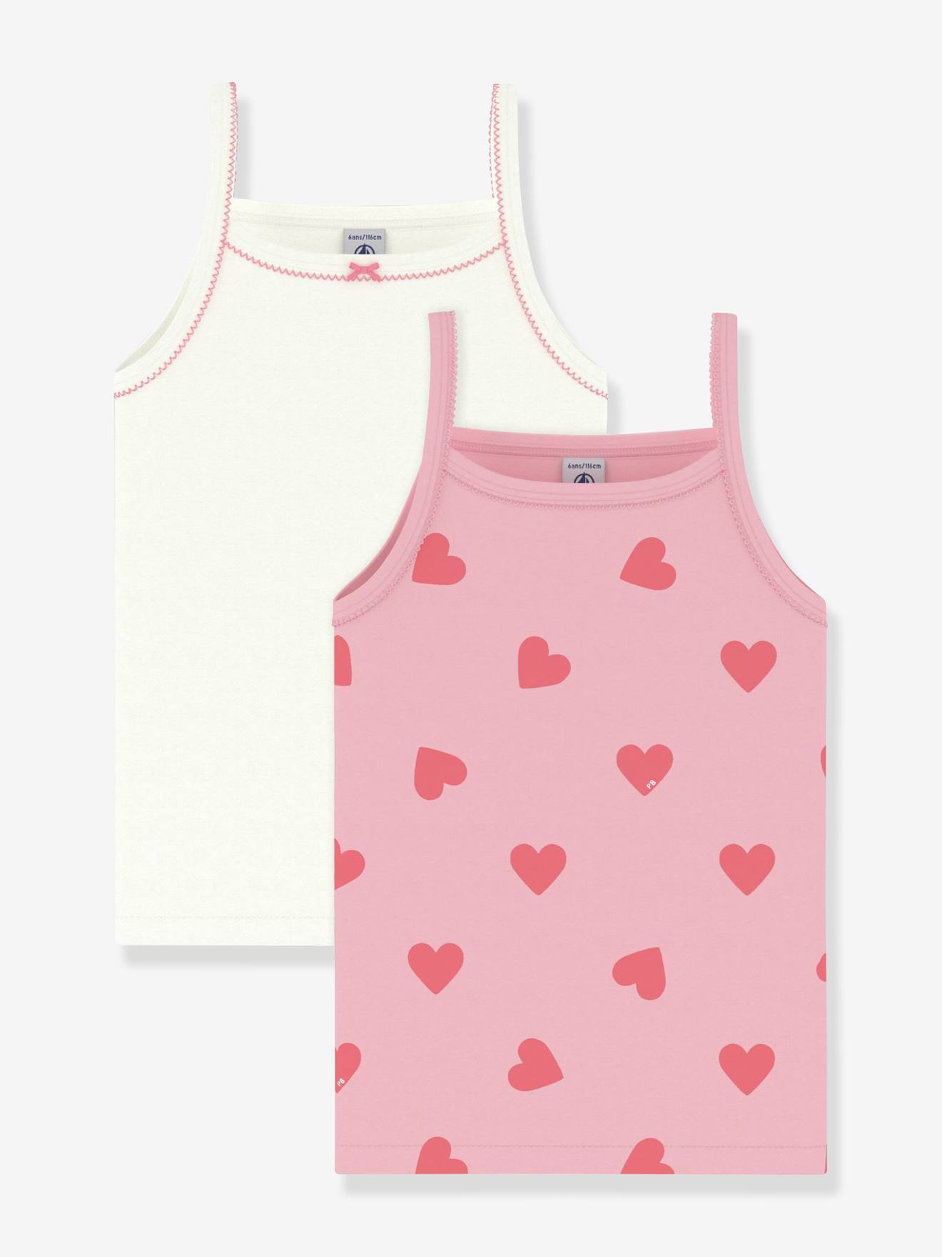 Set van 2 hemdjes kind PETIT BATEAU wit