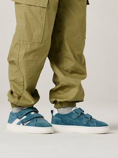 Leren sneakers met klittenband voor jongens kleutercollectie  - vertbaudet enfant