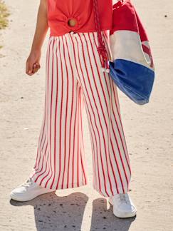 Meisje-Legging-Wijde gestreepte legging van gebreide sweater