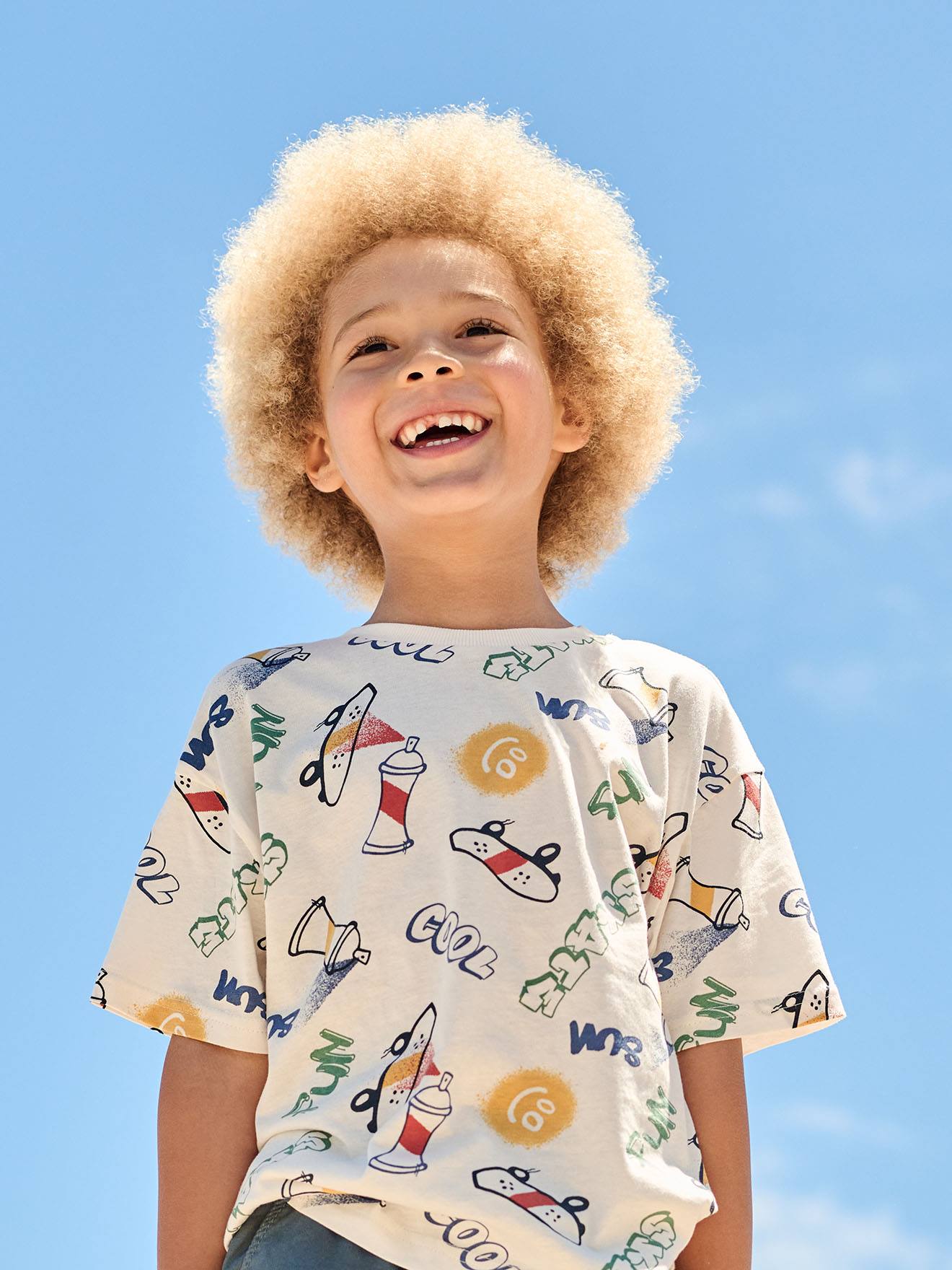 T-shirt jongens korte mouwen ecru