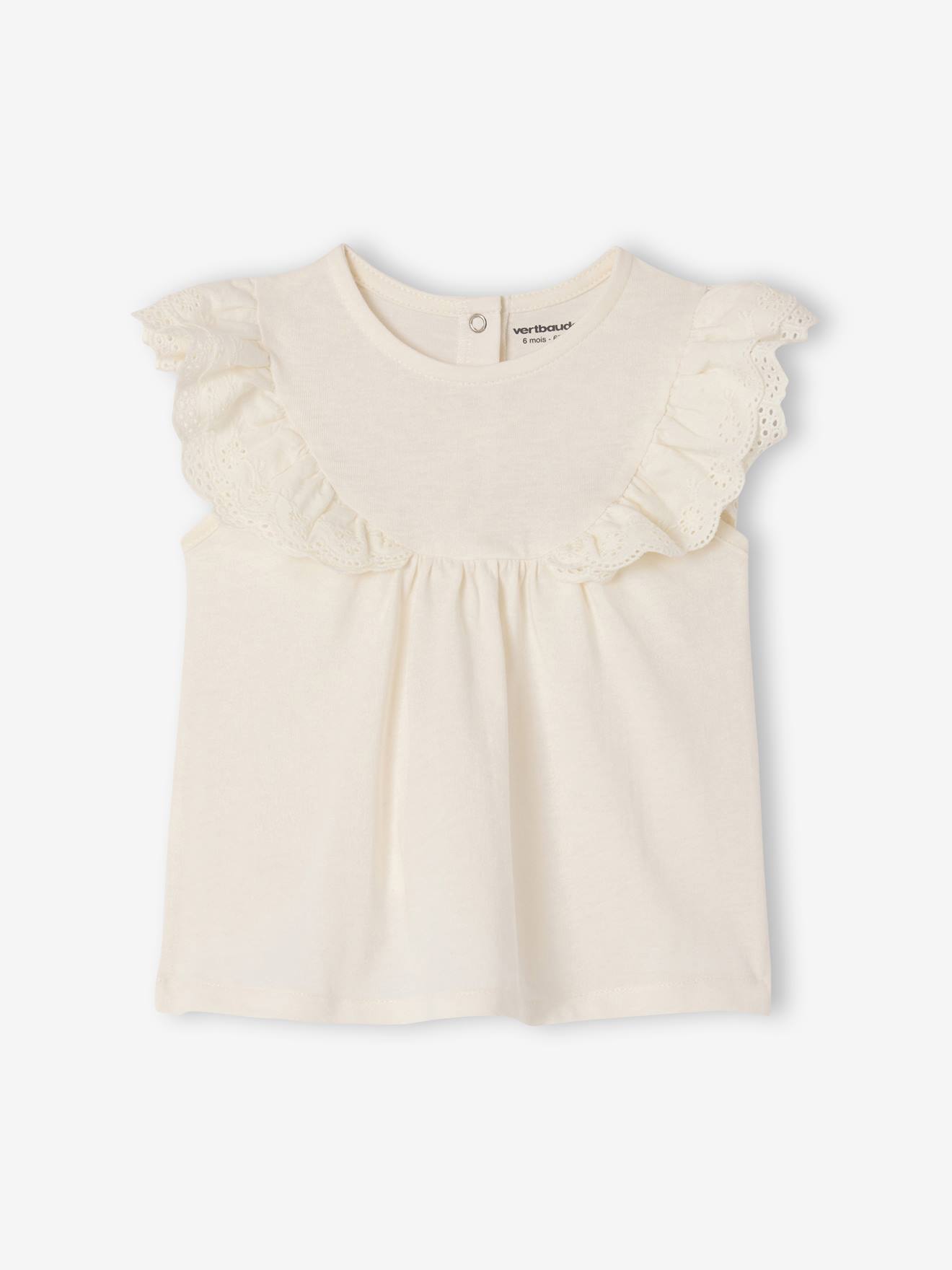 T-shirt met Engels borduursel babymeisje ecru