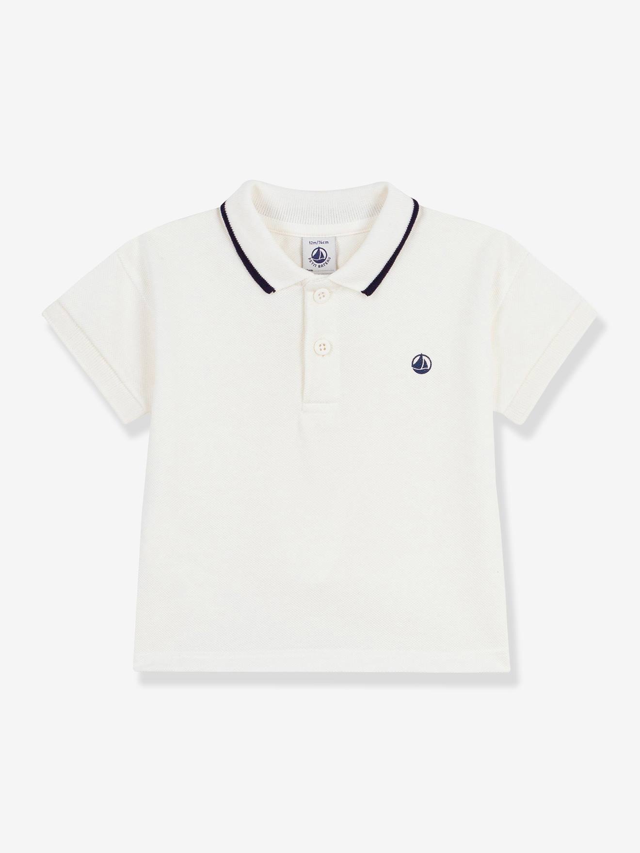 Polo baby korte mouwen katoen wit afbeelding