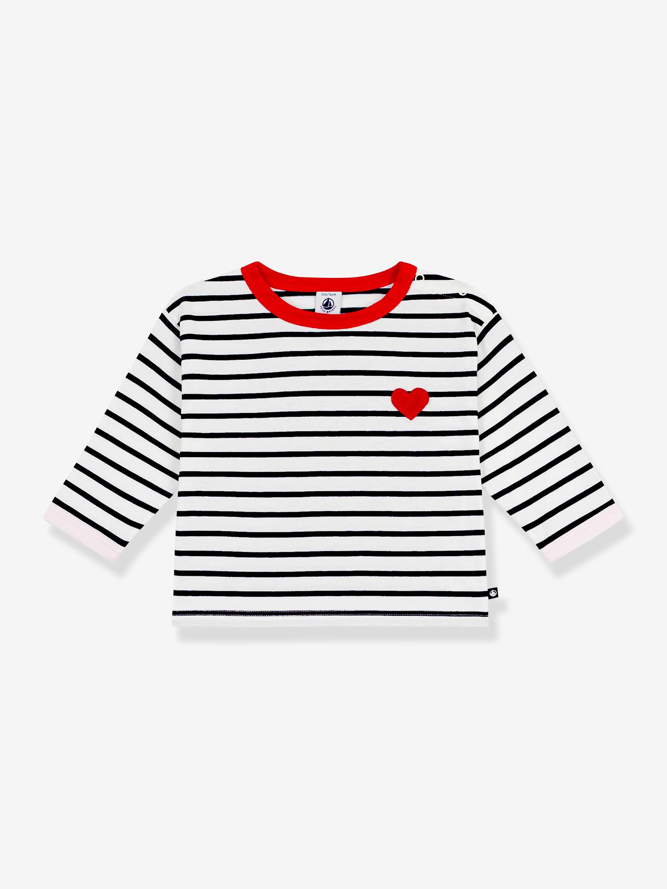 T-shirt baby katoen lange mouwen ecru