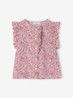 Meisje-Meisjesblouse met ruches op de mouwen