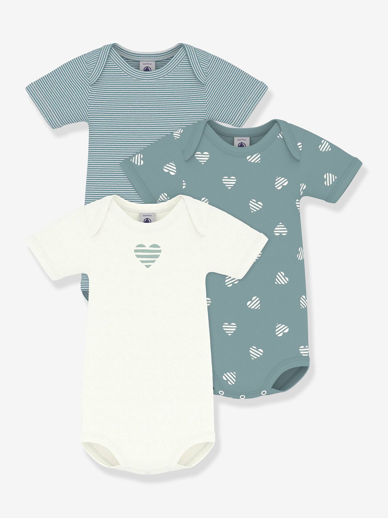 Set van 3 body's met korte mouwen voor baby's wit