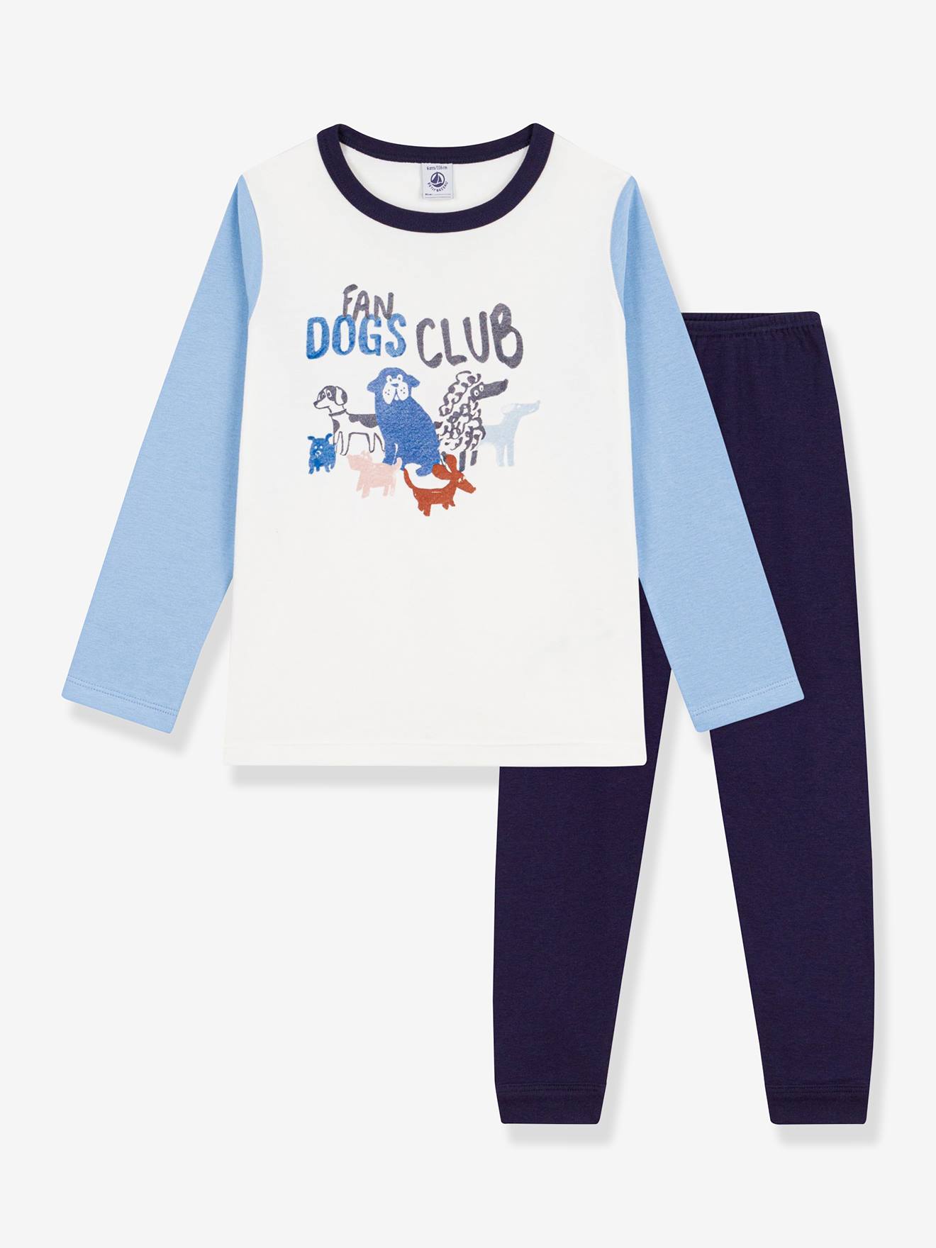PETIT BATEAU katoenen pyjama voor kinderen met hondenprint blauw