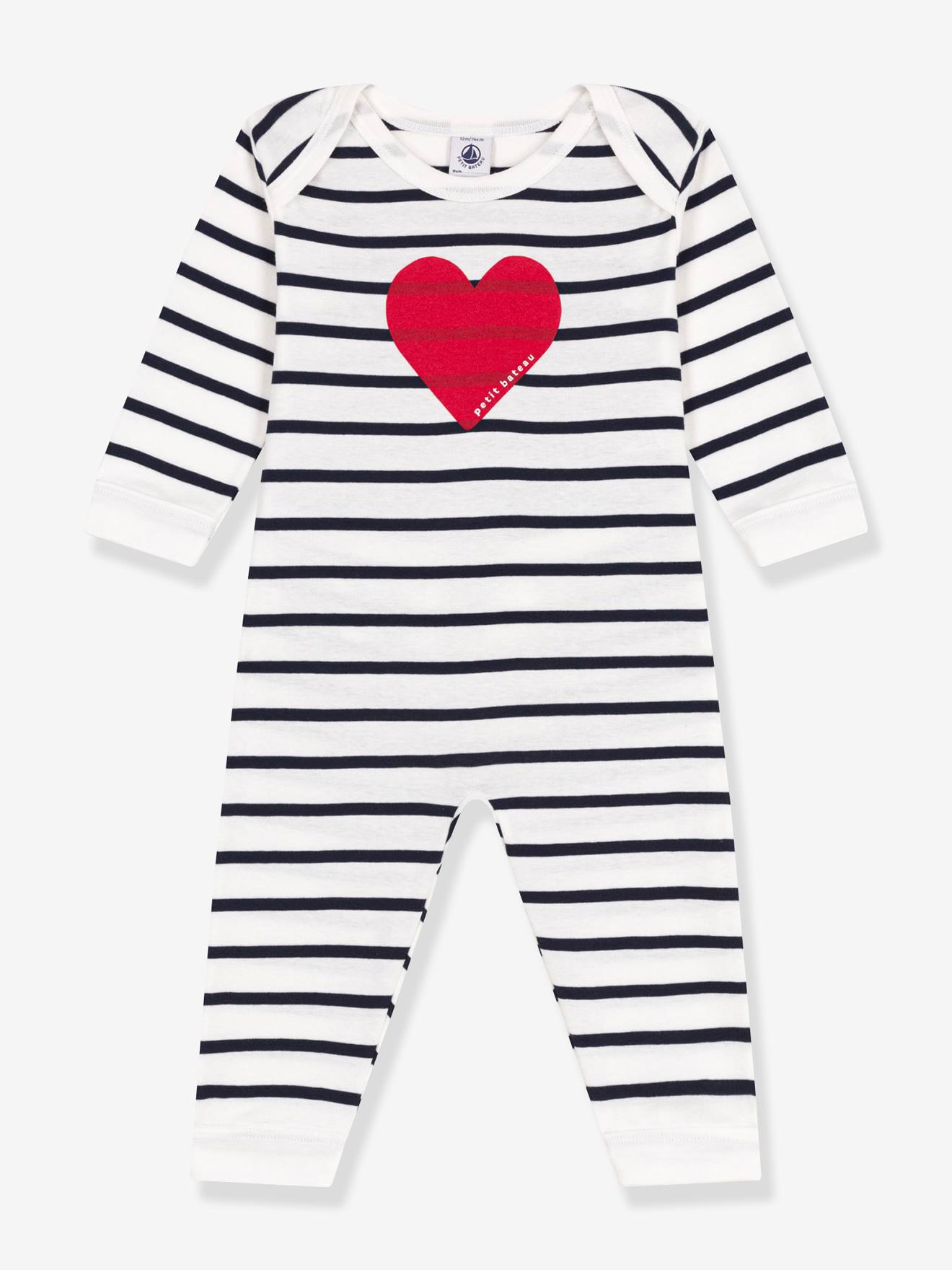 PETIT BATEAU pyjama met hartjes ecru