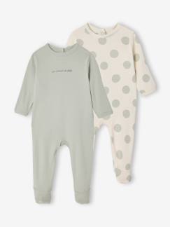 Baby-Pyjama, surpyjama-Set van 2 pyjama's baby met opening aan de achterkant