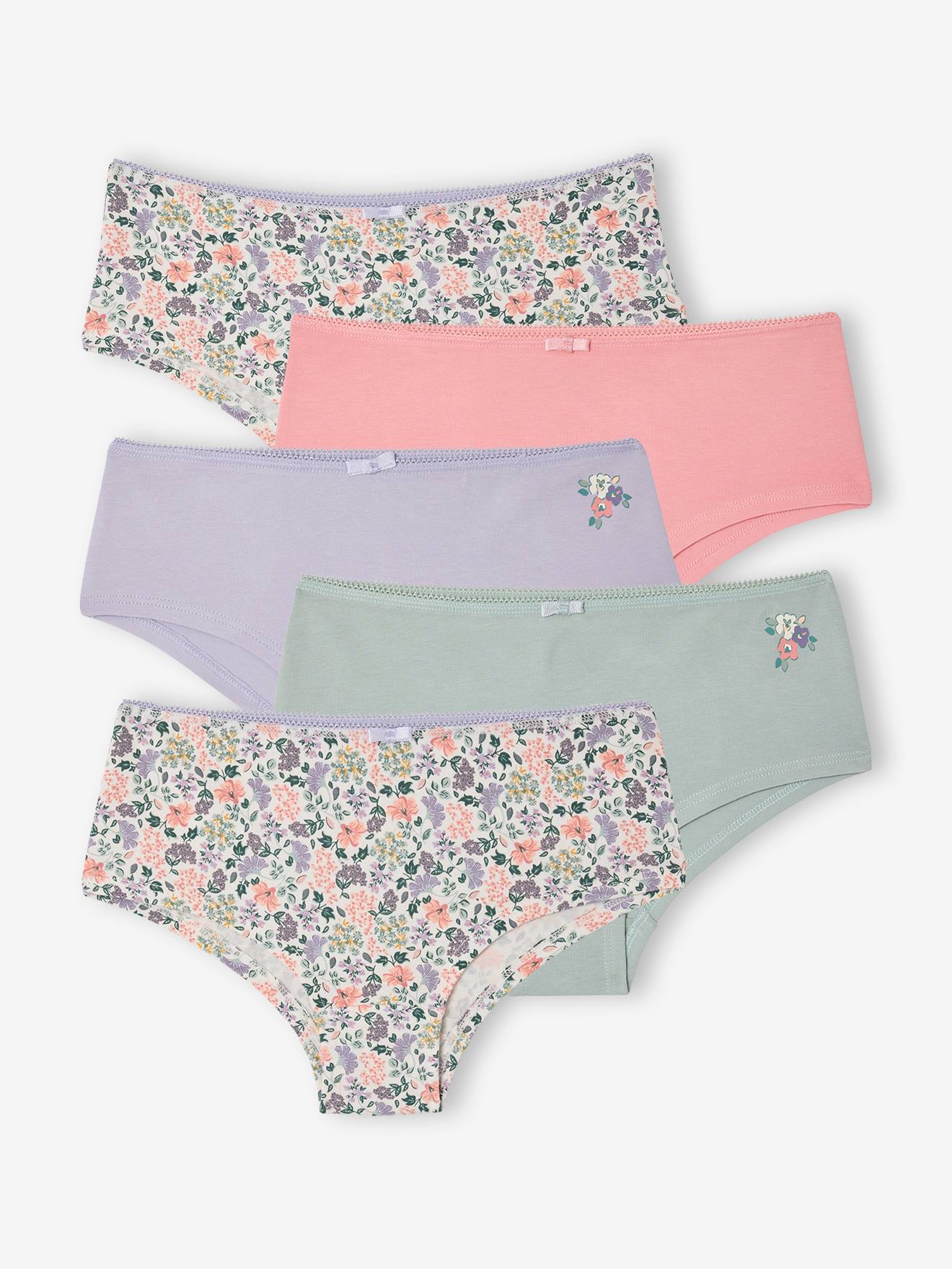 Set van 5 shorties voor meisjes saliegroen