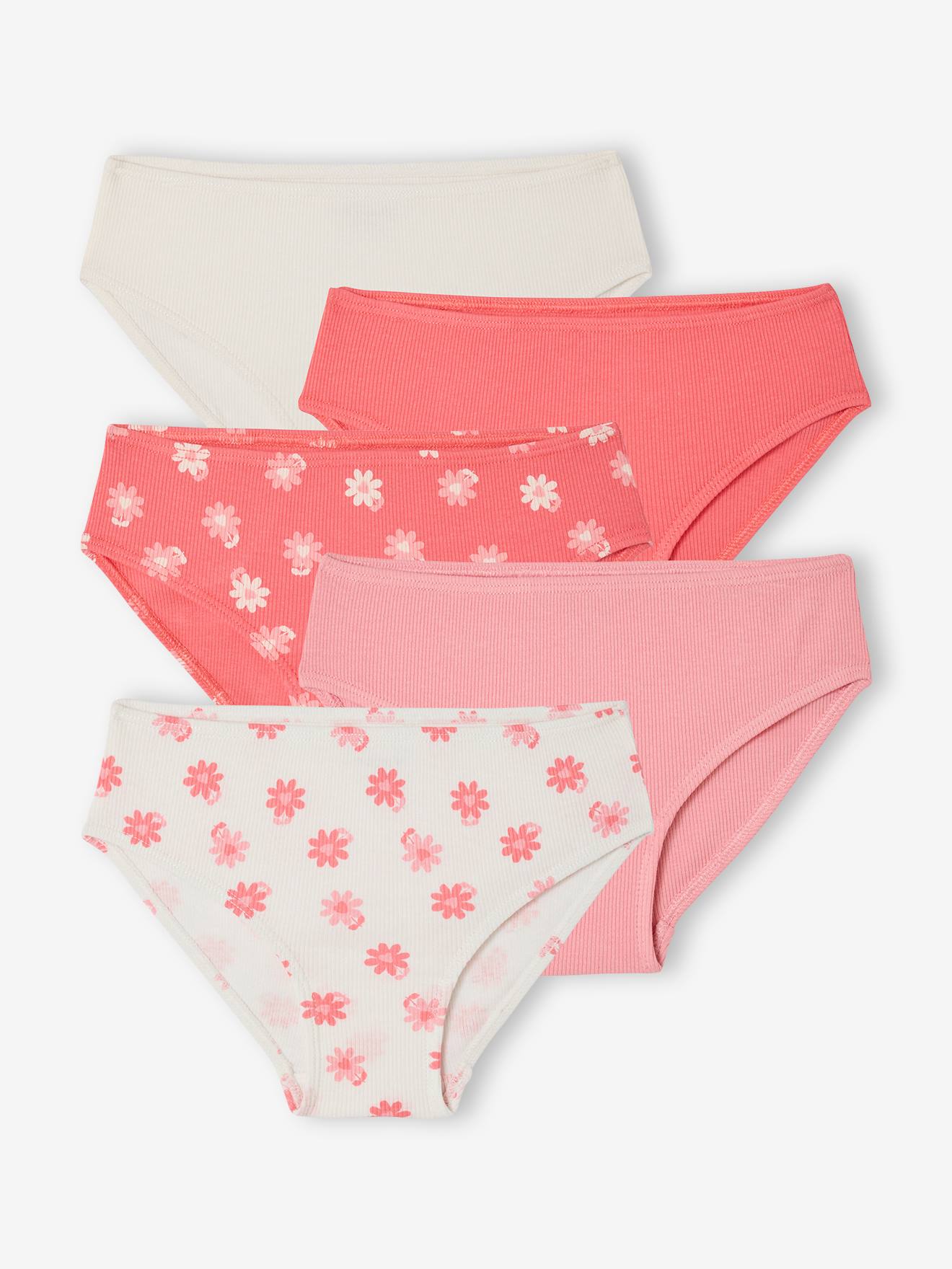 Set van 5 slipjes for girls ecru