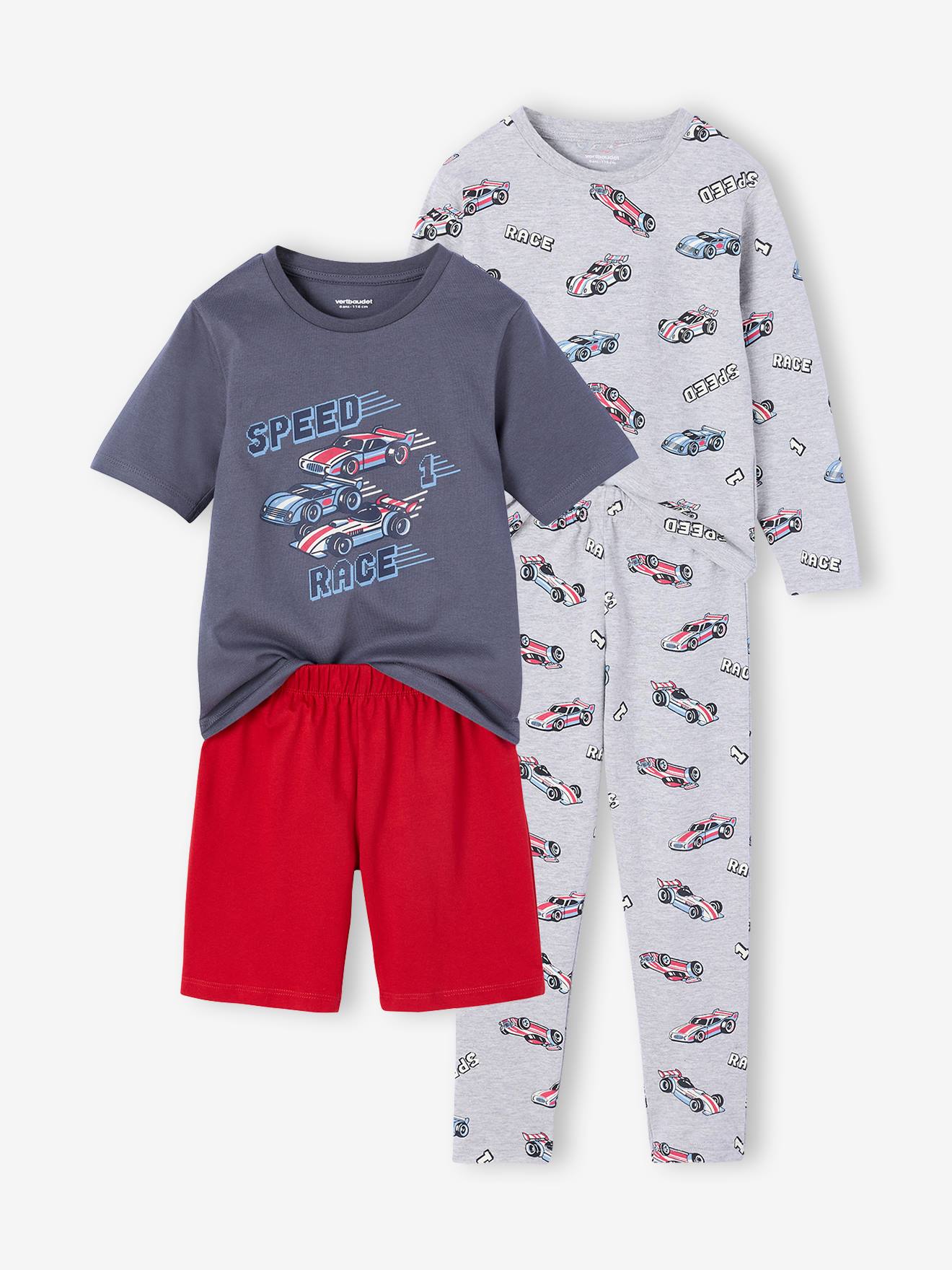 Set van 2 pyjama's voor jongens met lange mouwen antraciet