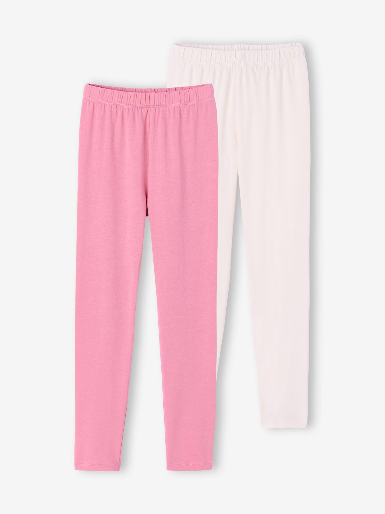 Set van 2 leggings voor meisjes ecru