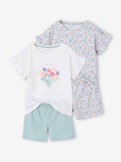 Set van 2 pyjamashorts voor meisjes met korte mouwen van katoen  - vertbaudet enfant