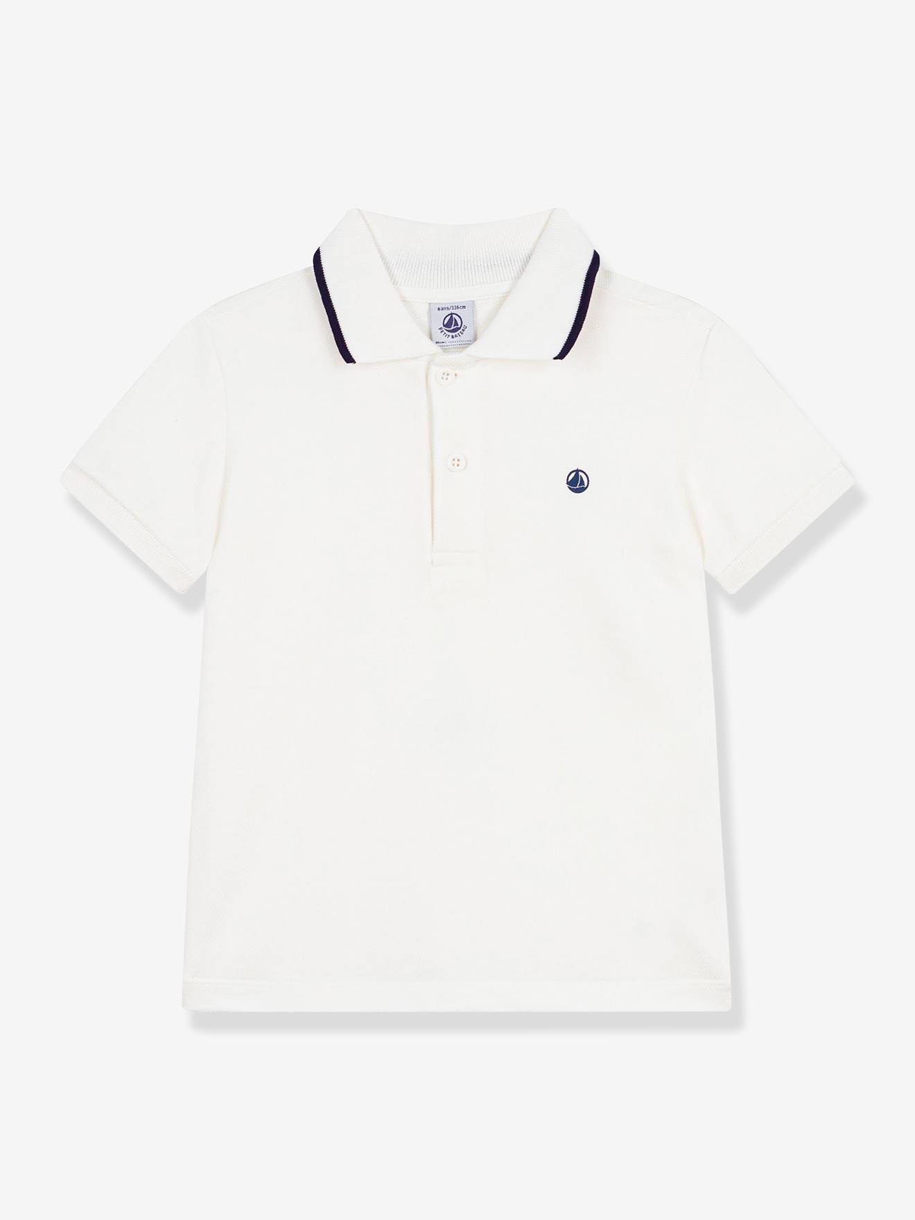 PETIT BATEAU polo voor kinderen met korte mouwen wit