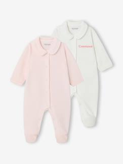 Baby-Set van 2 geribd fluwelen babyslaappakjes met opening voor