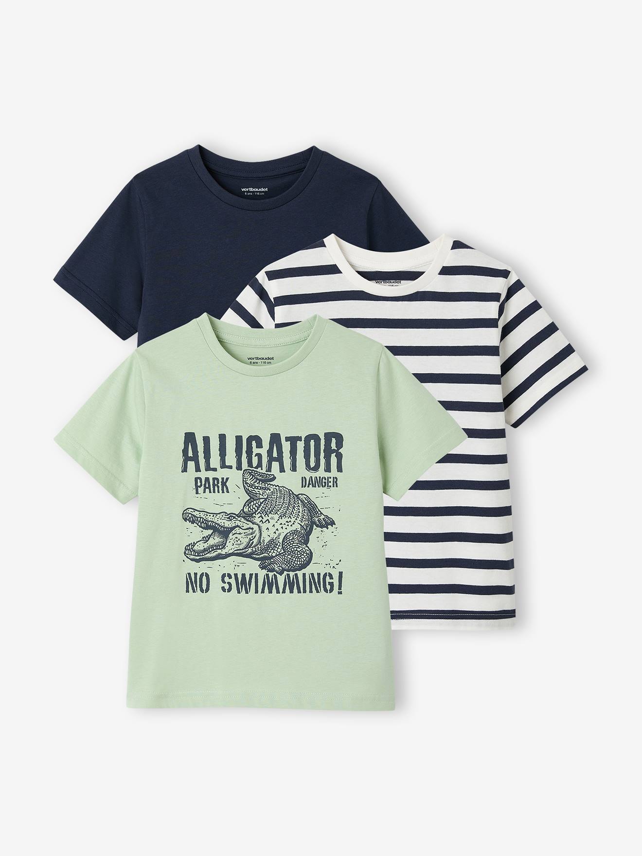 Set van 3 T-shirt met korte mouwen amandelgroen