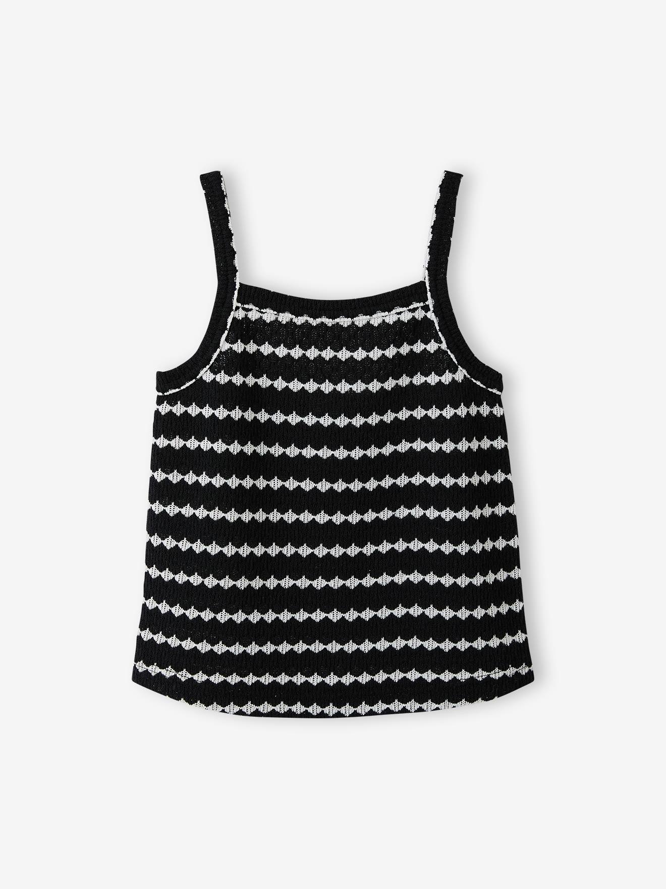 Sweater met fantasiebreisel voor meisjes JONEN zwart