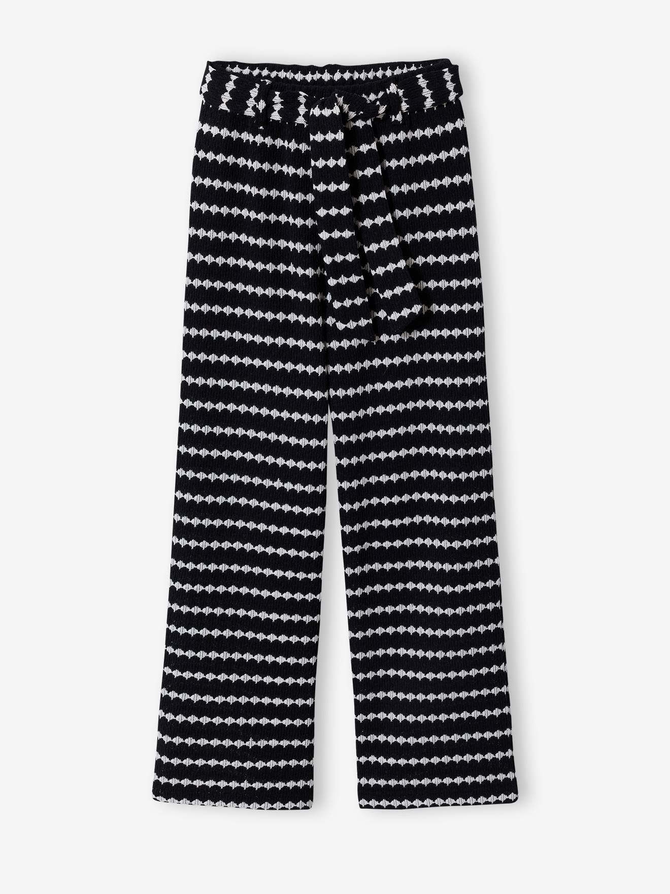 Wijde sweater met fantasie breisel voor meisjes JONEN zwart