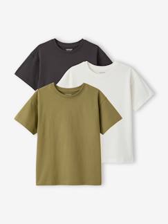Jongens-T-shirt, poloshirt, souspull-T-shirt-Set van 3 effen Basics jongensshirts