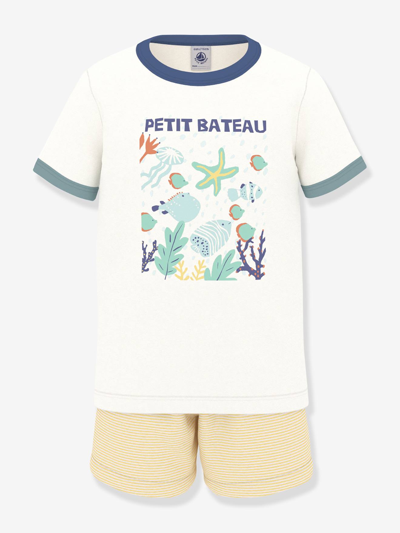 Pyjama short jongens wit