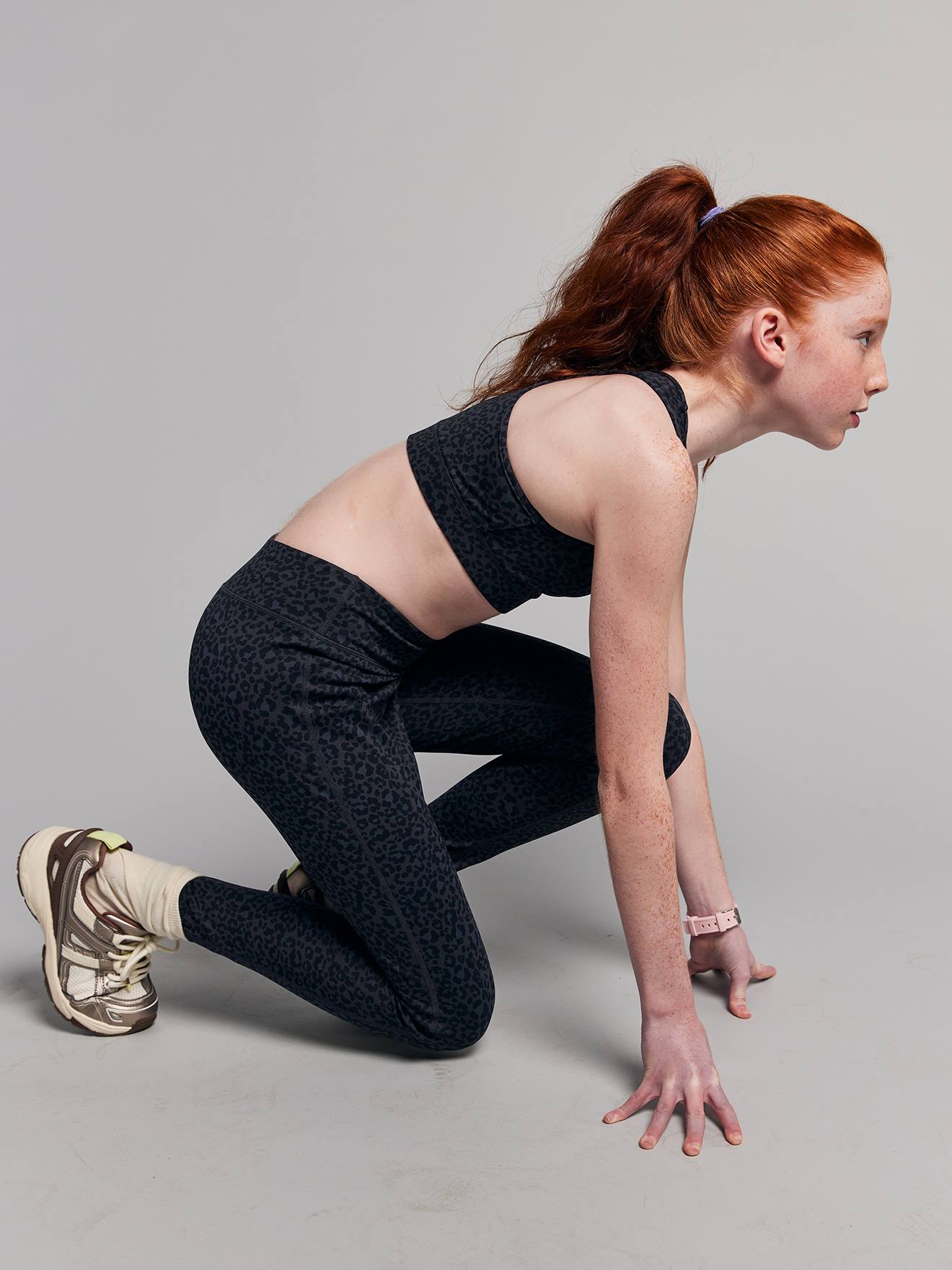 Meisjesset met beha en legging antraciet
